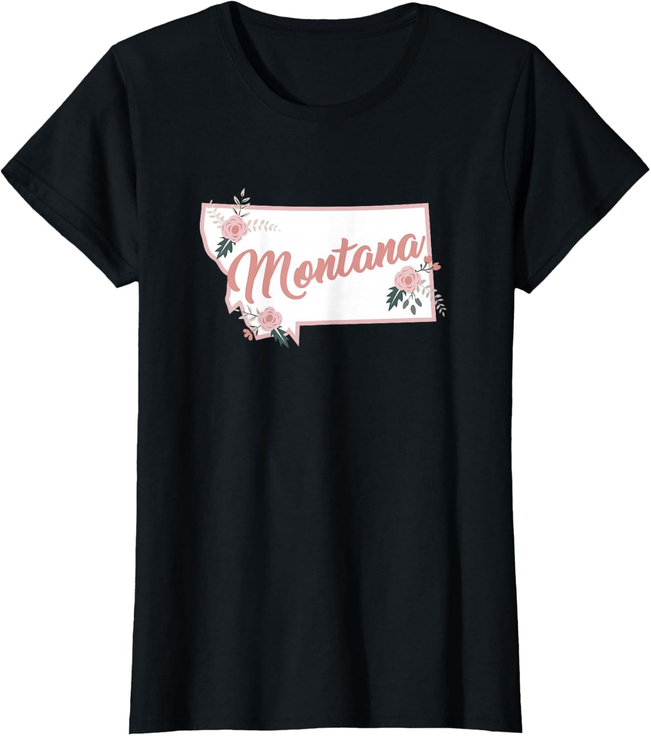 Cute Montana State Floral Rose — Montana apparel design
