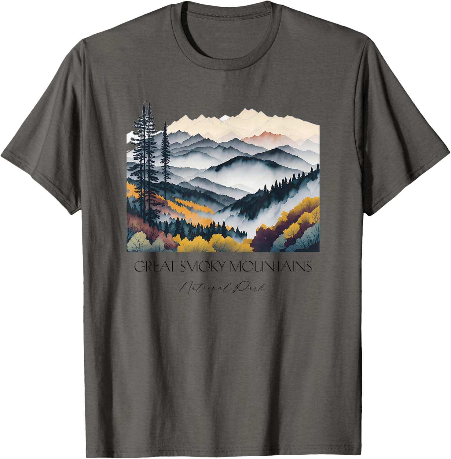 Cool Great Smoky Mountains National Park Hiking Watercolor — Great Smoky Mountains National Park apparel design