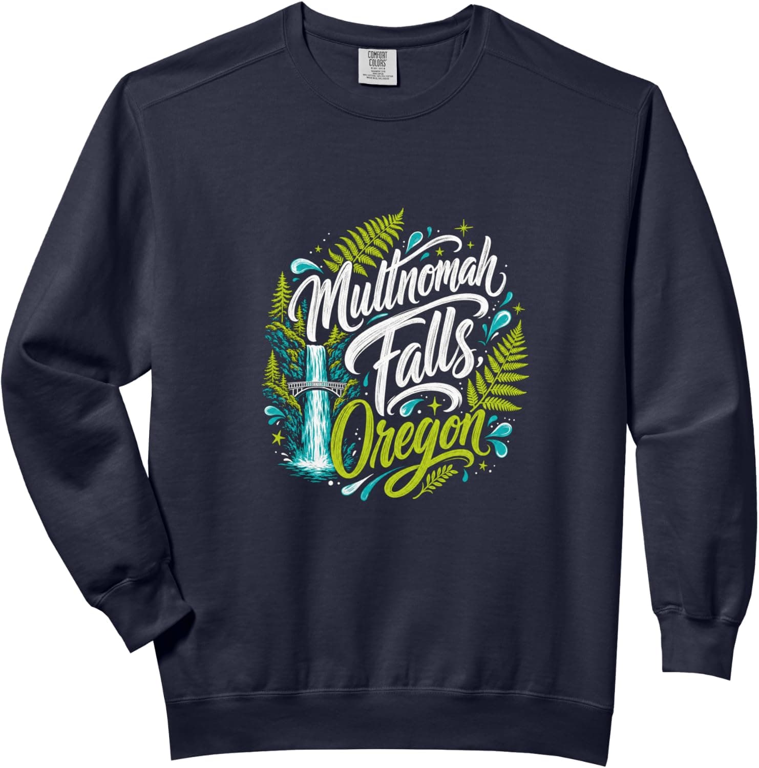 Multnomah Falls Oregon Nature Illustration — Oregon apparel design