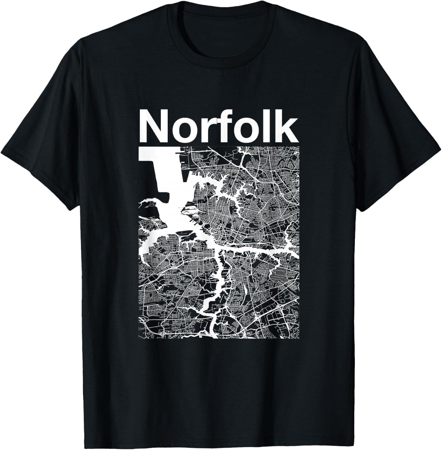 Norfolk Virginia Vintage Style Home City VA Street Map — USA apparel design
